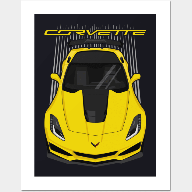 Corvette C7 ZR1 - Yellow Wall Art by V8social